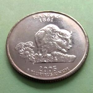 2005-P Kansas State Quarter Uncirculated From US Mint Roll. Item #5071